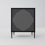 POLYGON ILLUSION 1-Door Sideboard in Black Finish