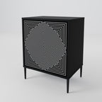 POLYGON ILLUSION 1-Door Sideboard in Black Finish