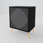 POLYGON ILLUSION 1-Door Sideboard in Black Finish