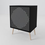 POLYGON ILLUSION 1-Door Sideboard in Black Finish
