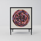 BROWN CIRCLES 1-Door Sideboard in Black Finish