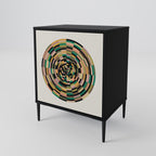 GREEN CIRCLES 1-Door Sideboard in Black Finish