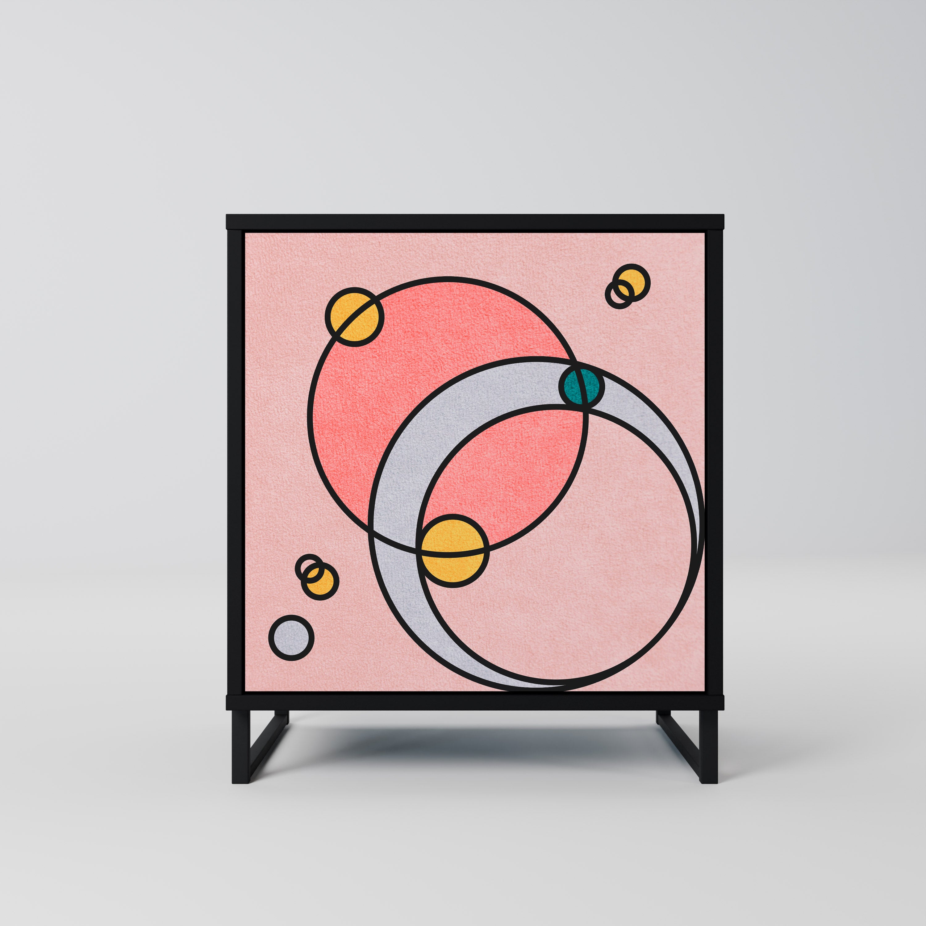 GOSSAMER ECHOES 1-Door Sideboard in Black Finish