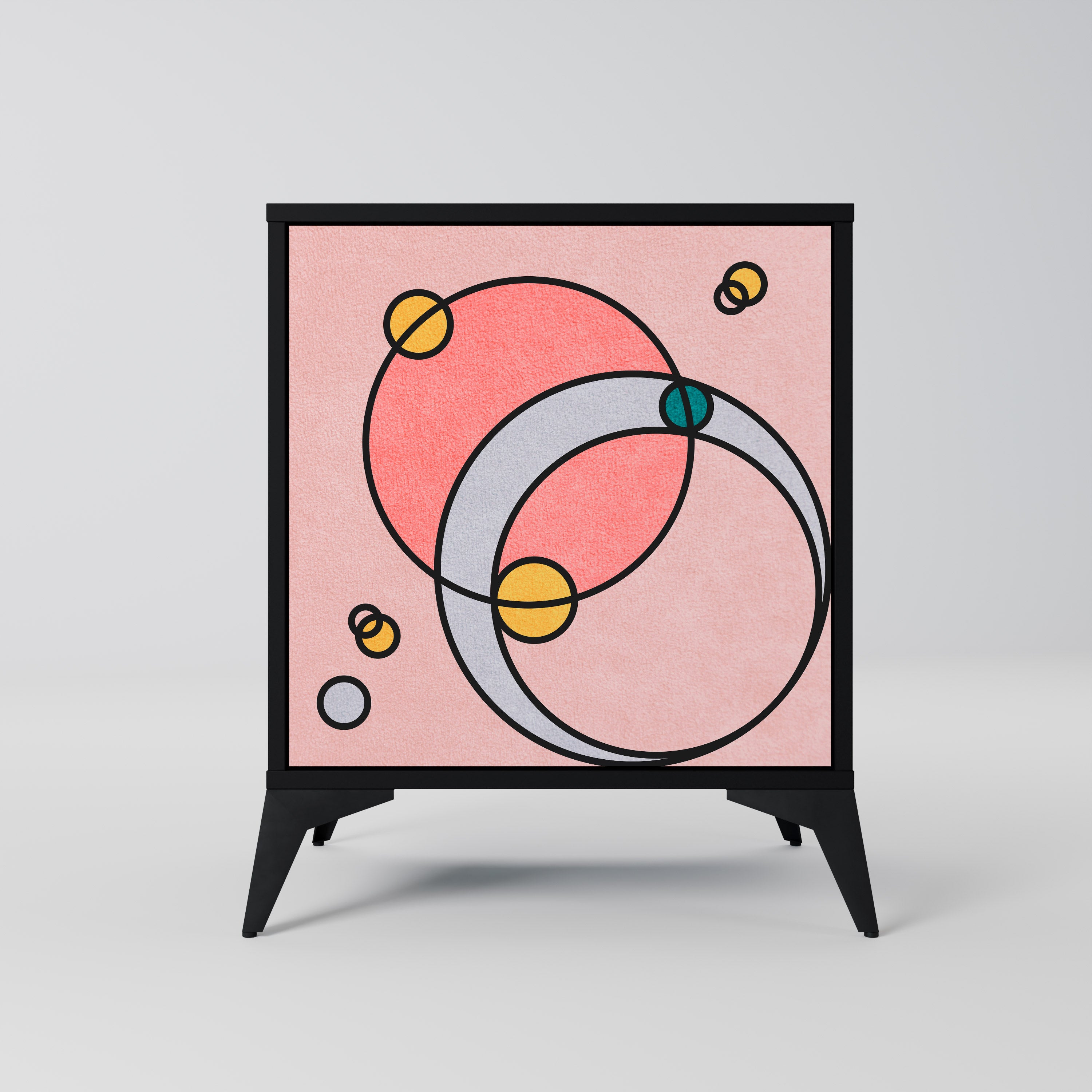 GOSSAMER ECHOES 1-Door Sideboard in Black Finish