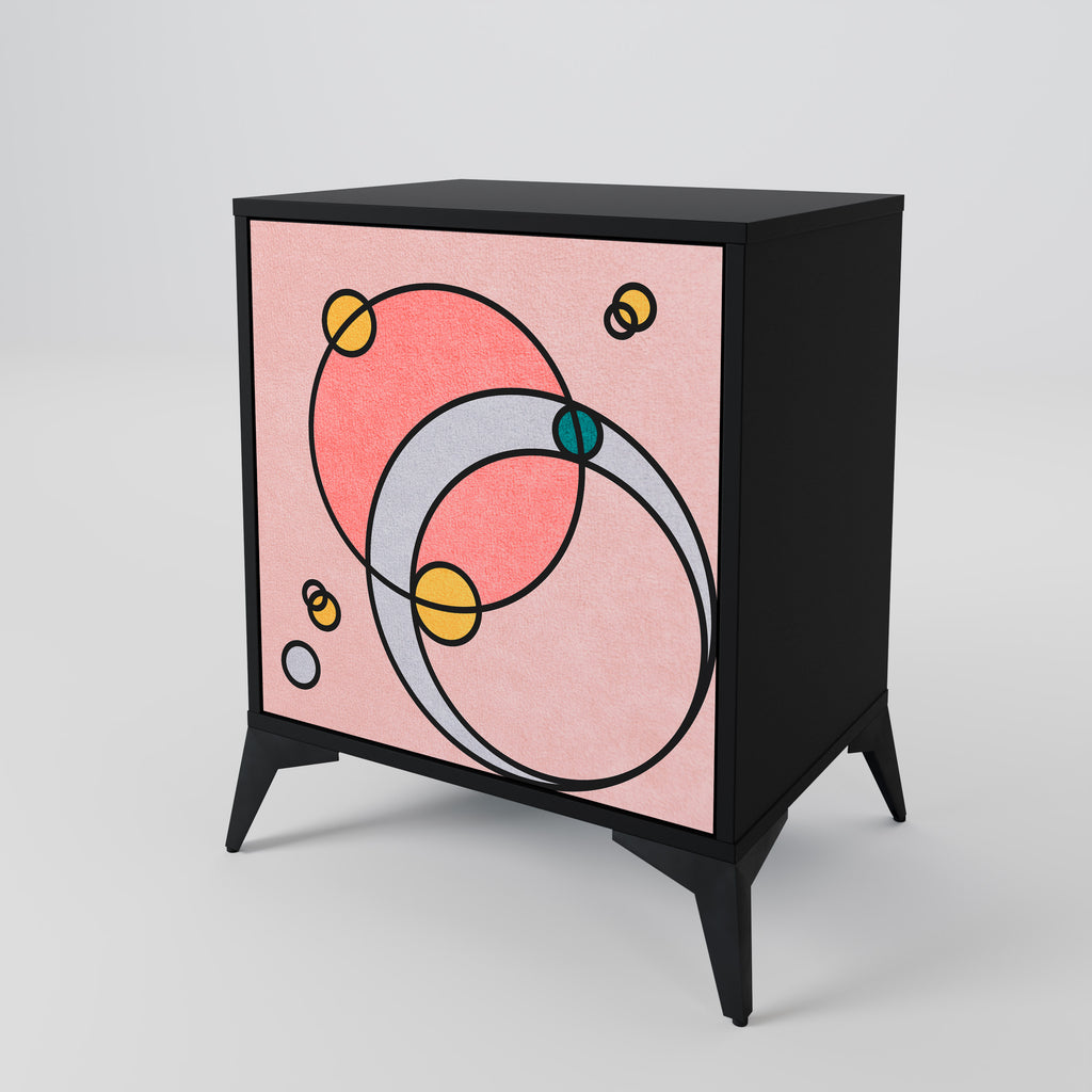 GOSSAMER ECHOES 1-Door Sideboard in Black Finish