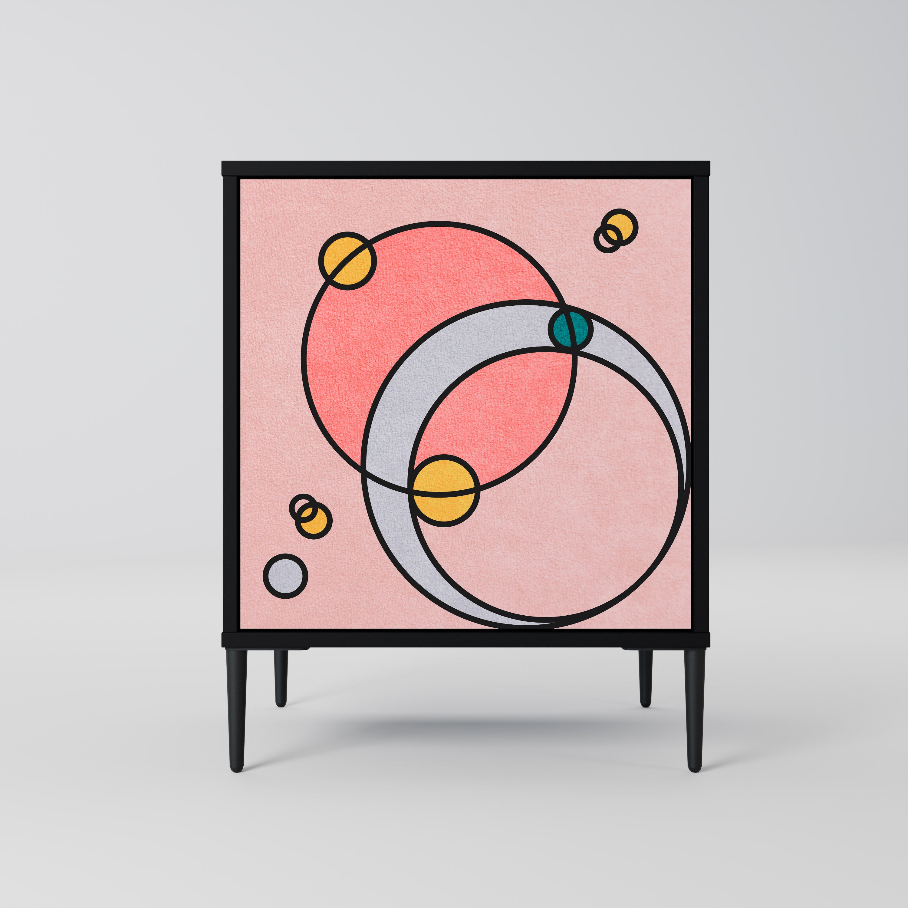 GOSSAMER ECHOES 1-Door Sideboard in Black Finish