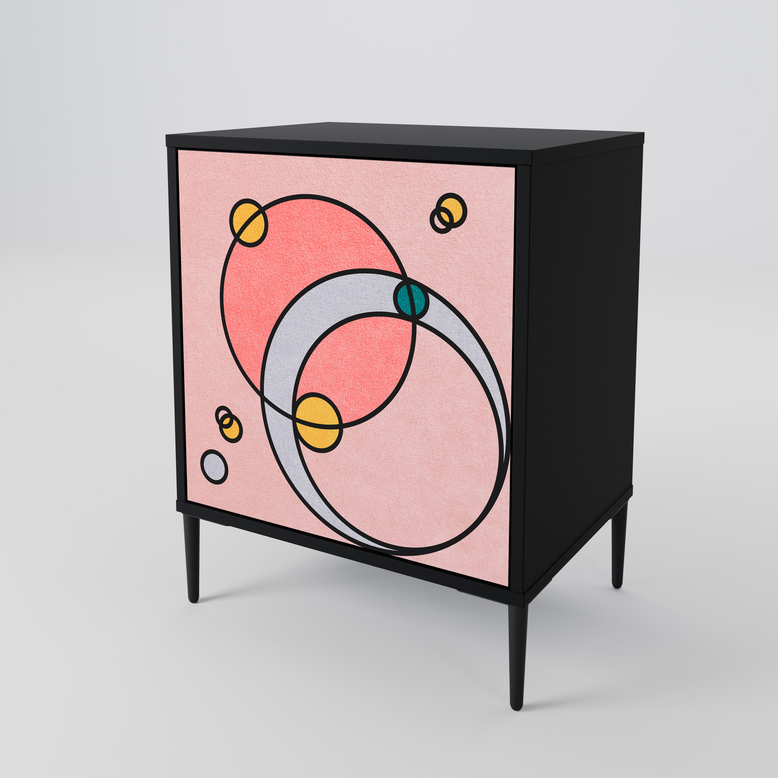 GOSSAMER ECHOES 1-Door Sideboard in Black Finish