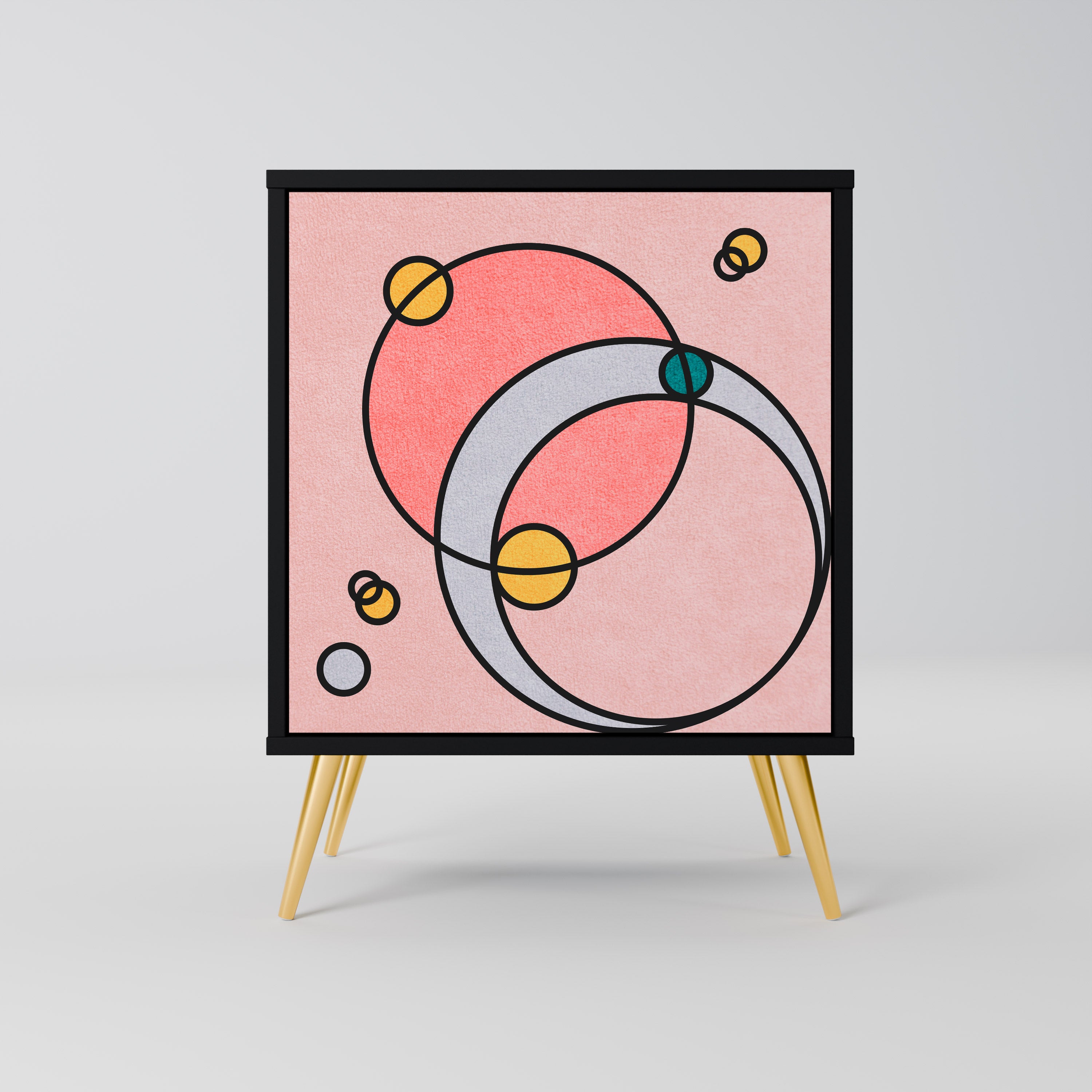 GOSSAMER ECHOES 1-Door Sideboard in Black Finish