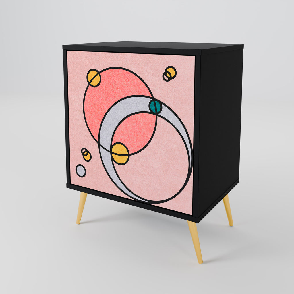 GOSSAMER ECHOES 1-Door Sideboard in Black Finish