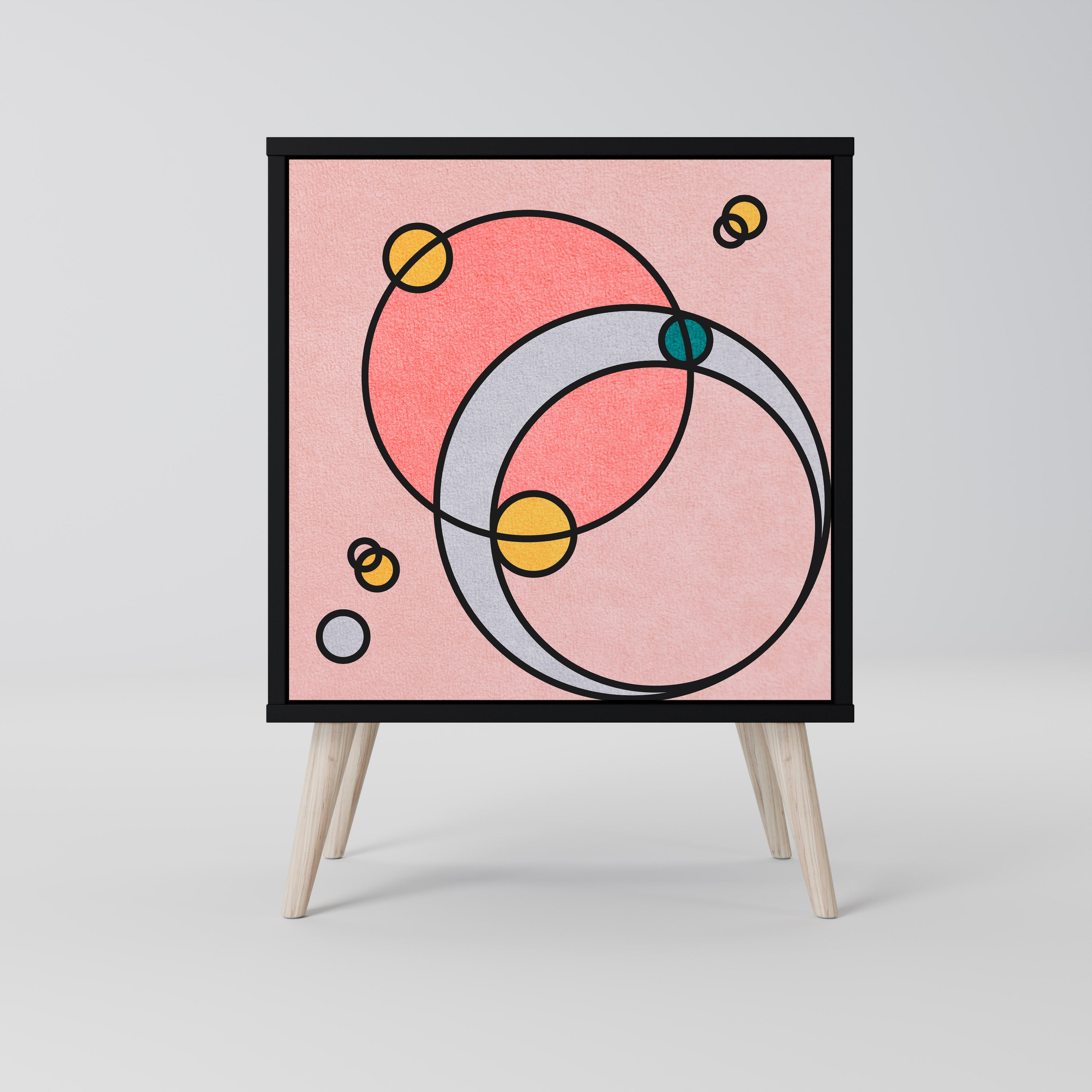 GOSSAMER ECHOES 1-Door Sideboard in Black Finish