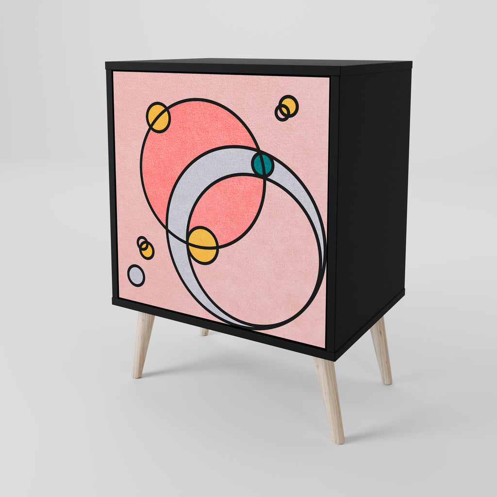 GOSSAMER ECHOES 1-Door Sideboard in Black Finish