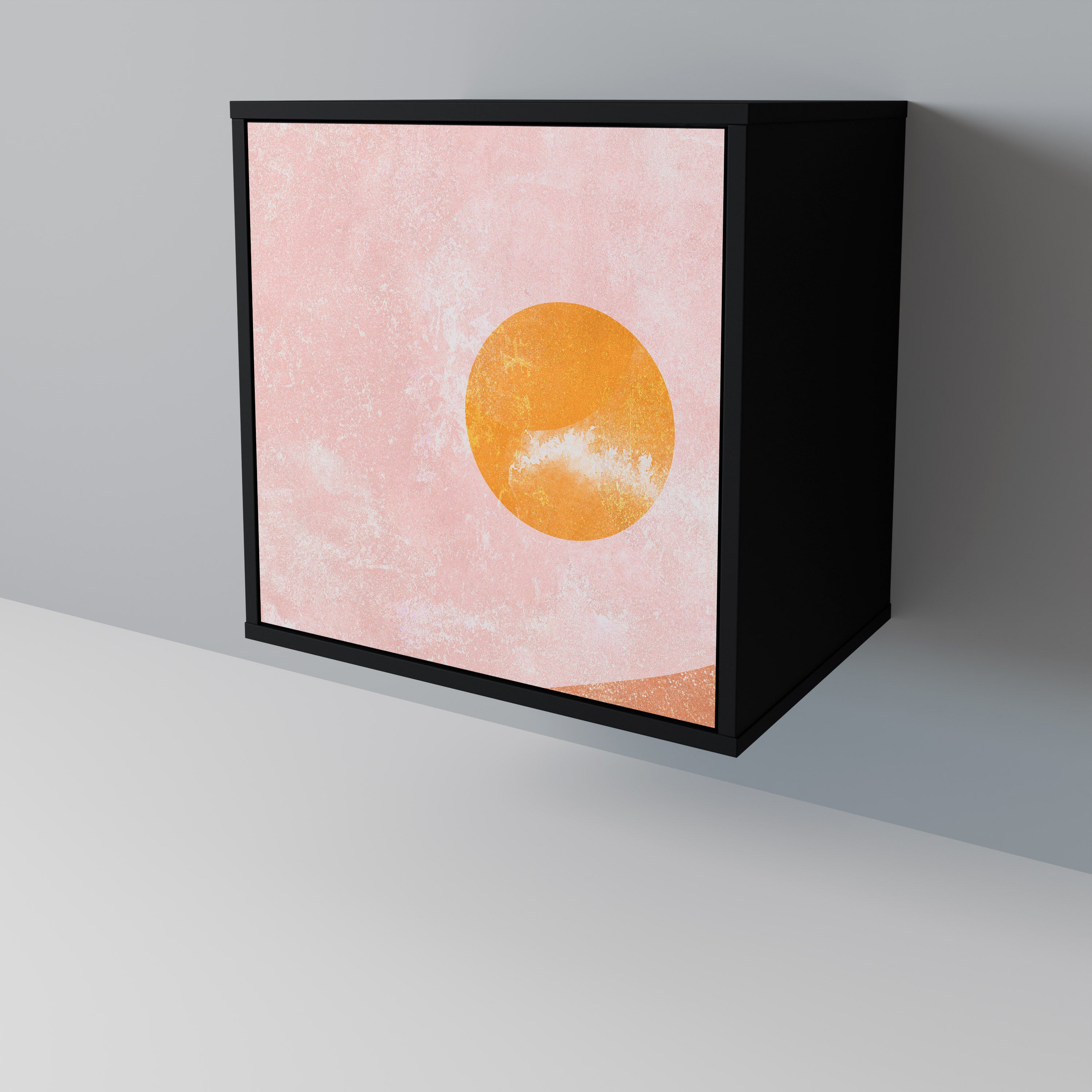 LUMINOUS SUNLIGHT 1-Door Sideboard in Black Finish