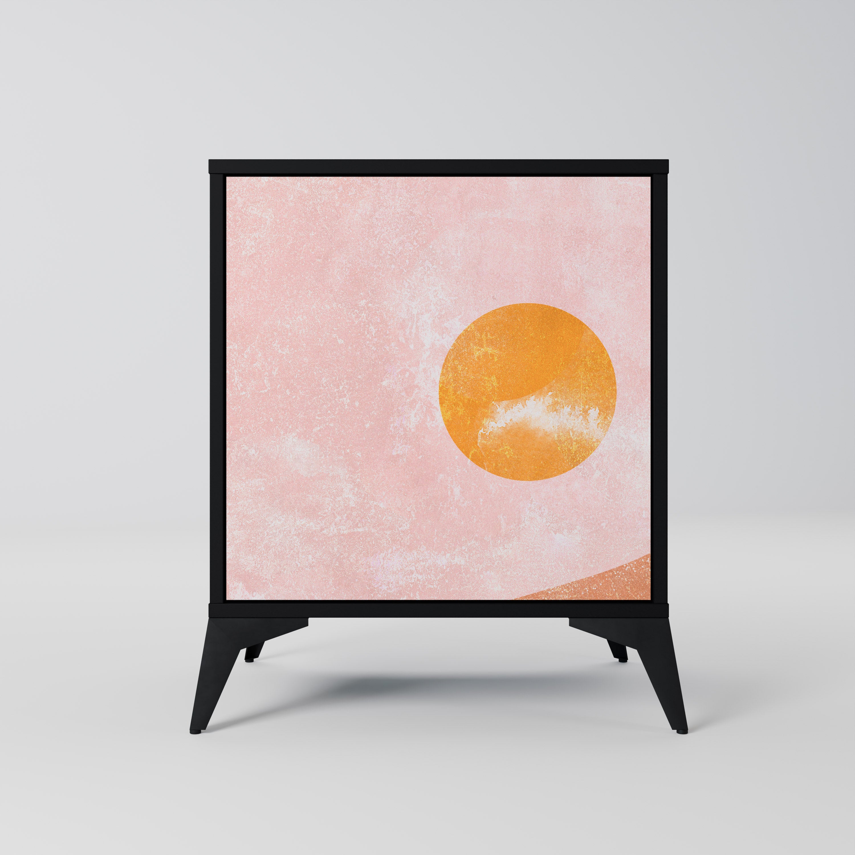 LUMINOUS SUNLIGHT 1-Door Sideboard in Black Finish