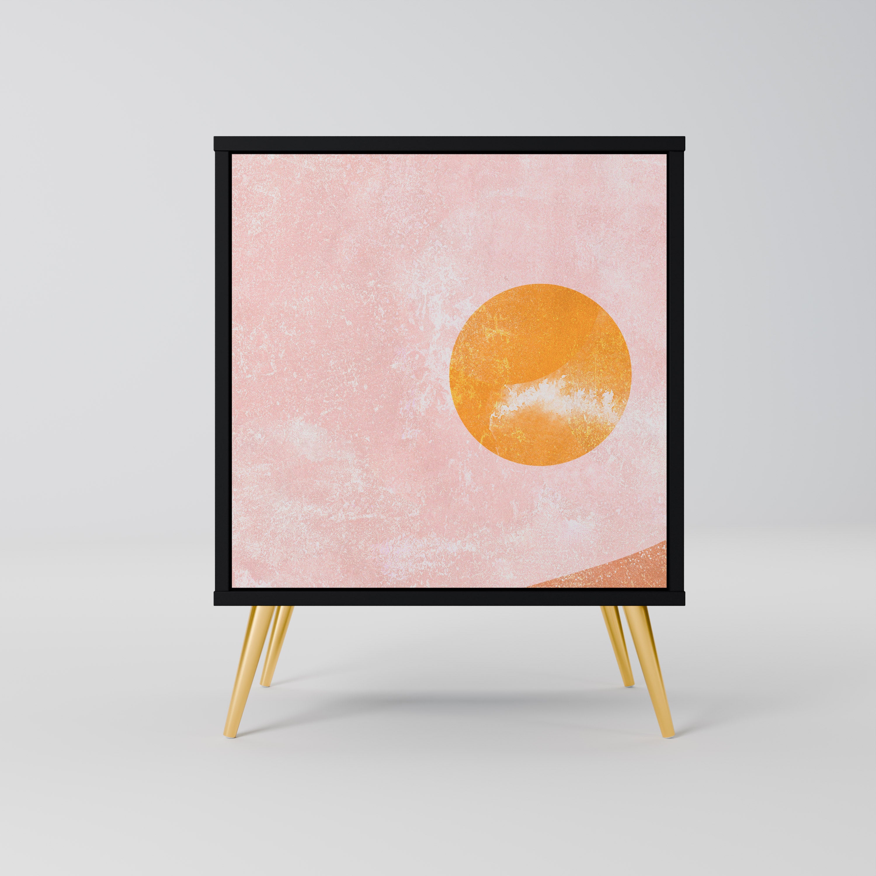 LUMINOUS SUNLIGHT 1-Door Sideboard in Black Finish