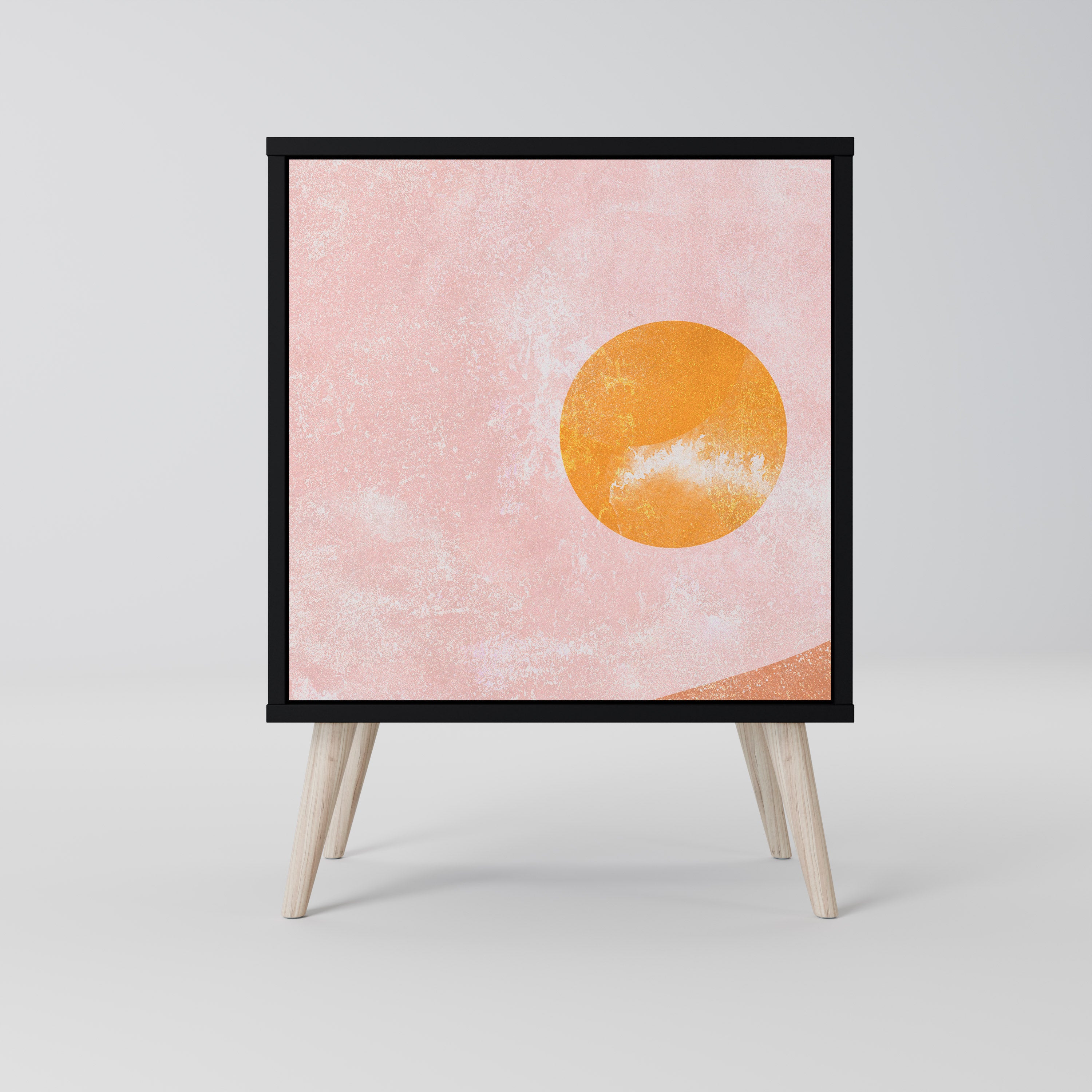 LUMINOUS SUNLIGHT 1-Door Sideboard in Black Finish