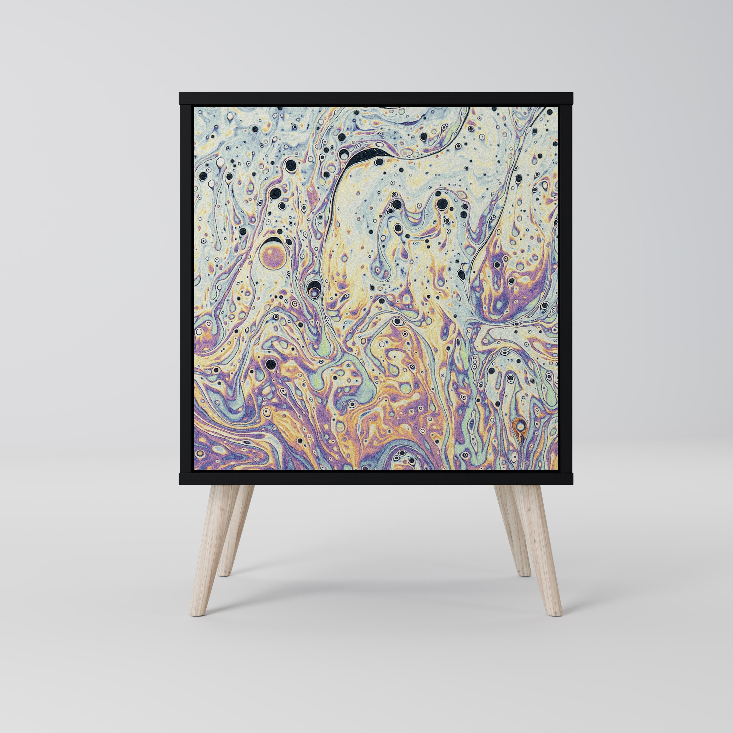 MOSAIC OF COLORS 1-Door Sideboard in Black Finish