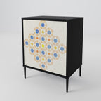 PATTERNED PRISM 1-Door Sideboard in Black Finish