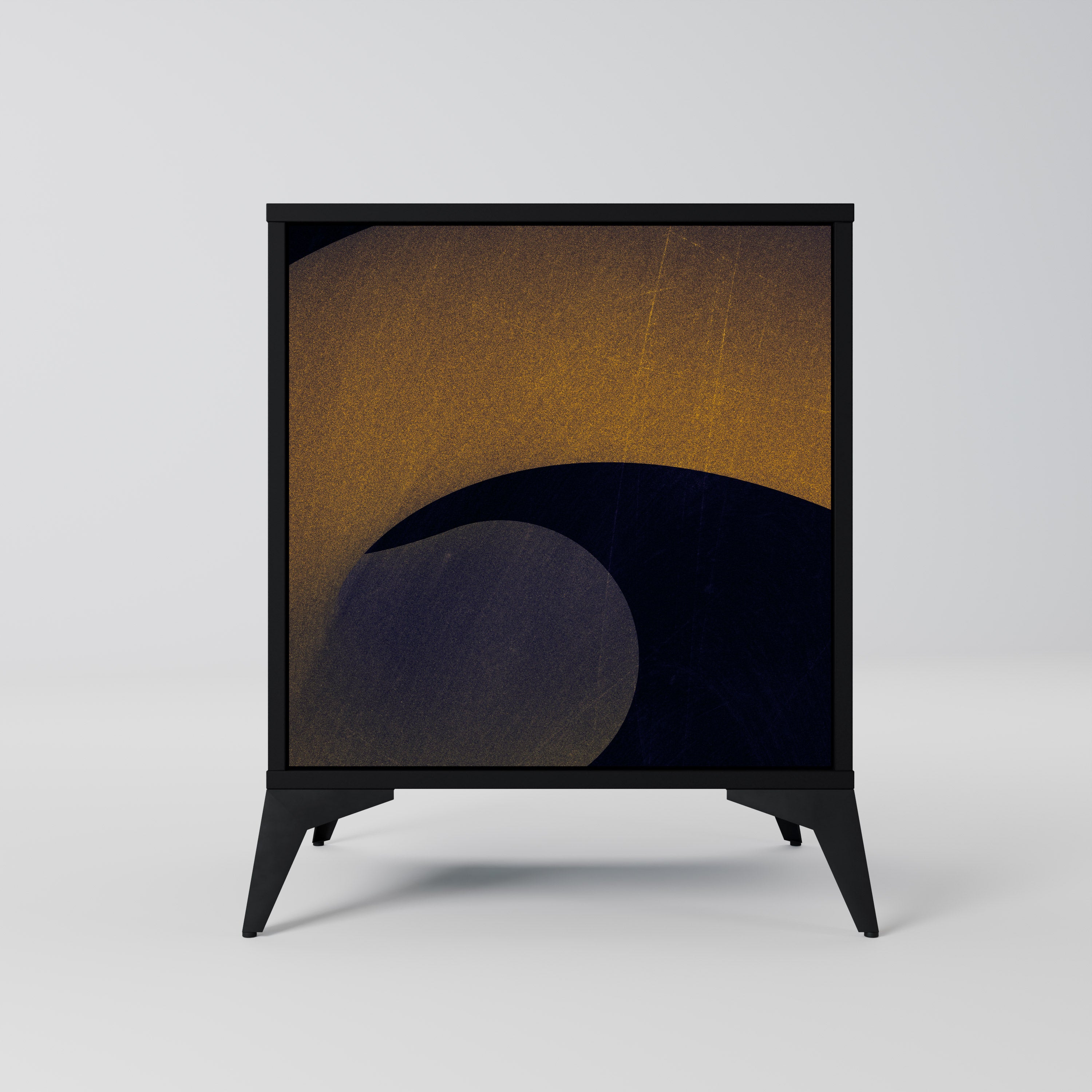 HOLLOW TIME 1-Door Sideboard in Black Finish