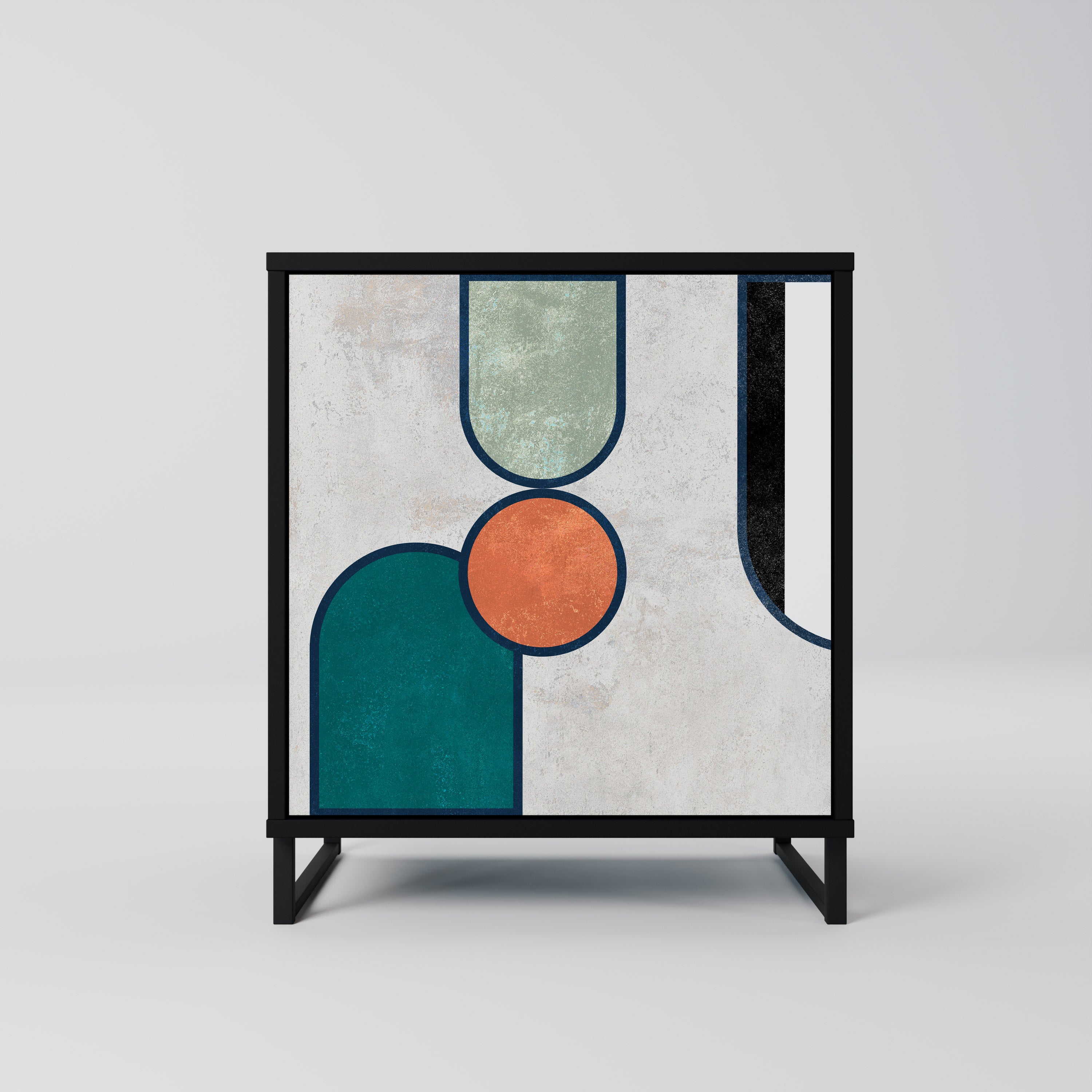 COOL STORY 1-Door Sideboard in Black Finish