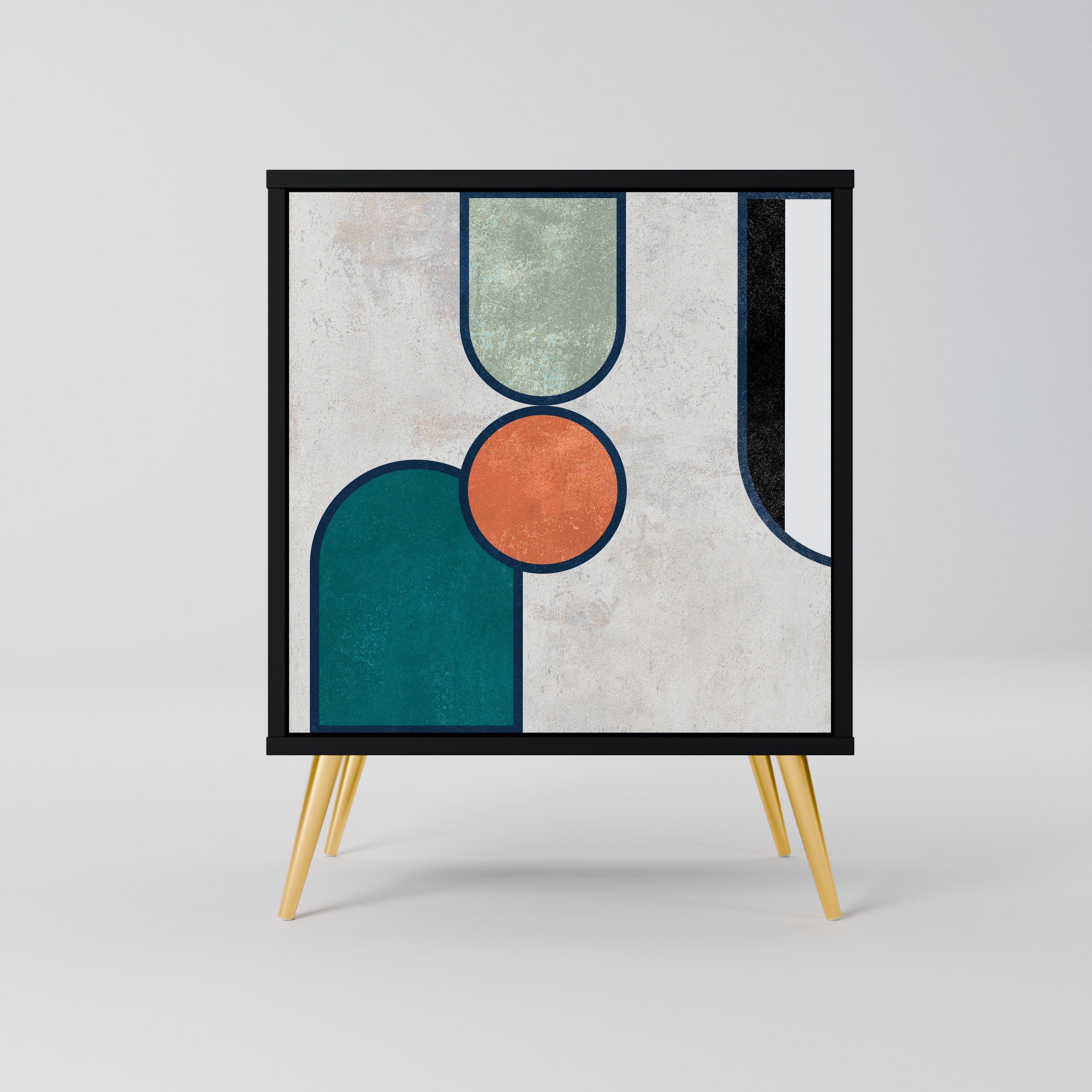 COOL STORY 1-Door Sideboard in Black Finish