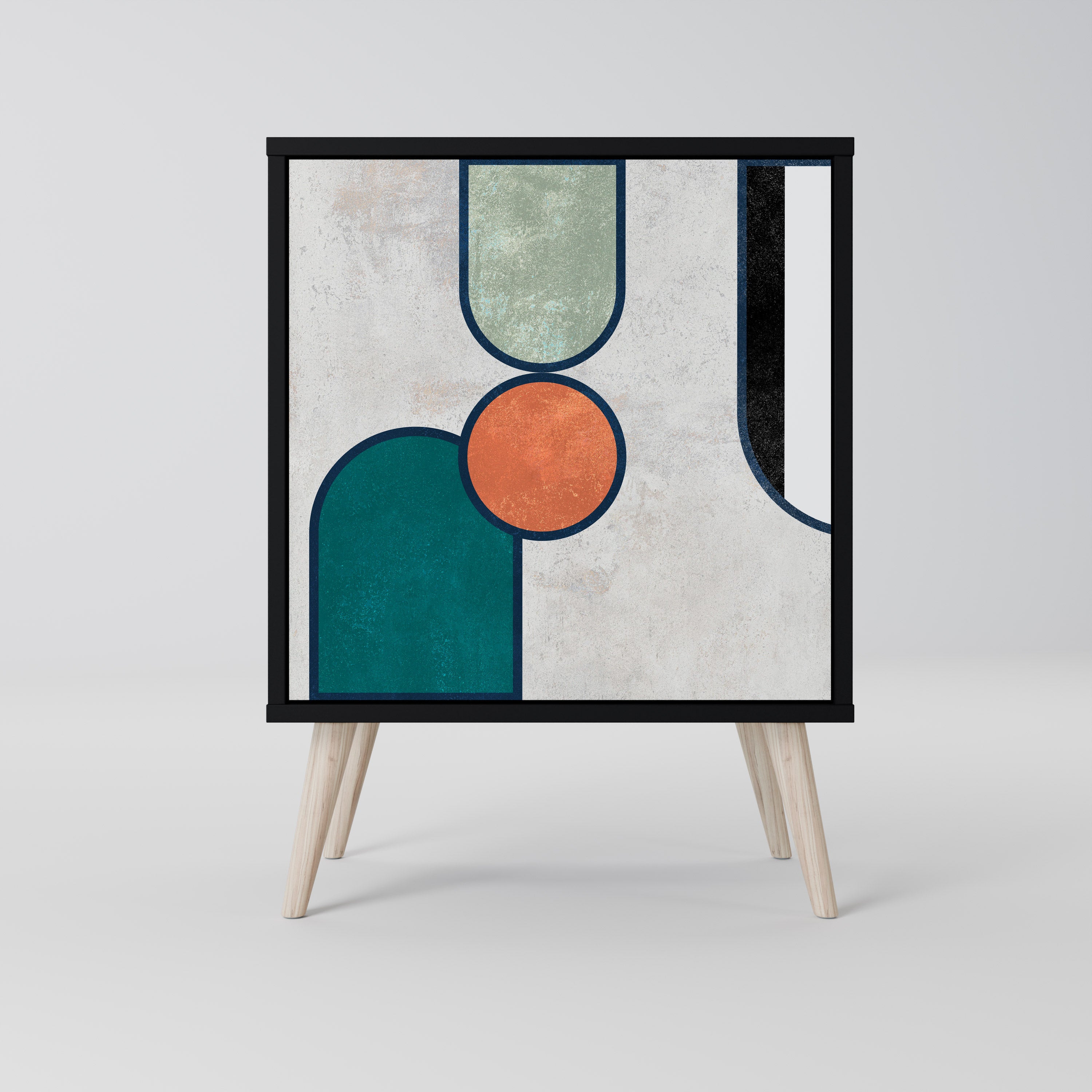 COOL STORY 1-Door Sideboard in Black Finish