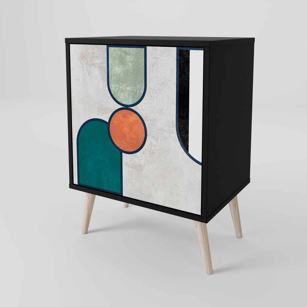 COOL STORY 1-Door Sideboard in Black Finish