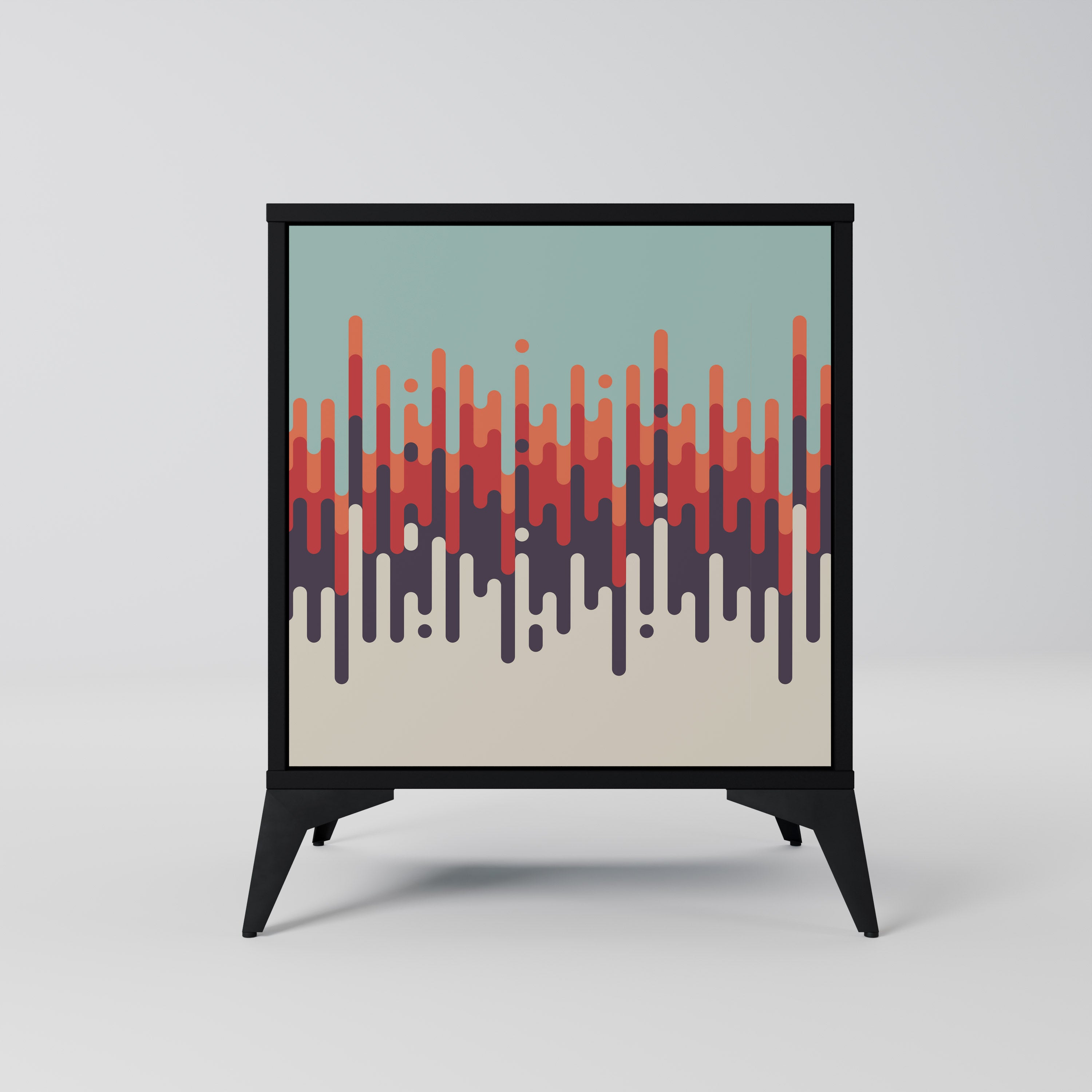 CHROMA CONTOURS 1-Door Sideboard in Black Finish