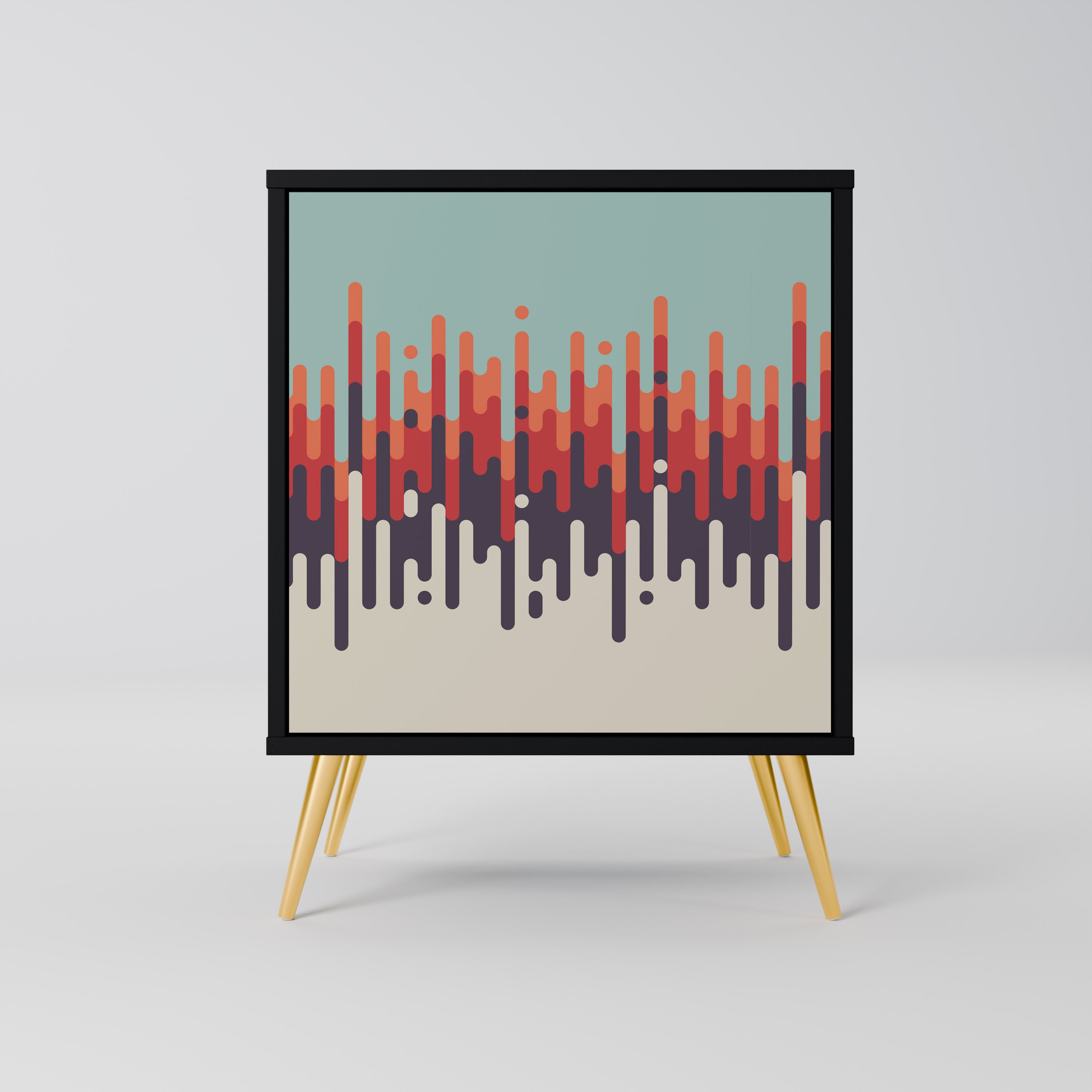 CHROMA CONTOURS 1-Door Sideboard in Black Finish