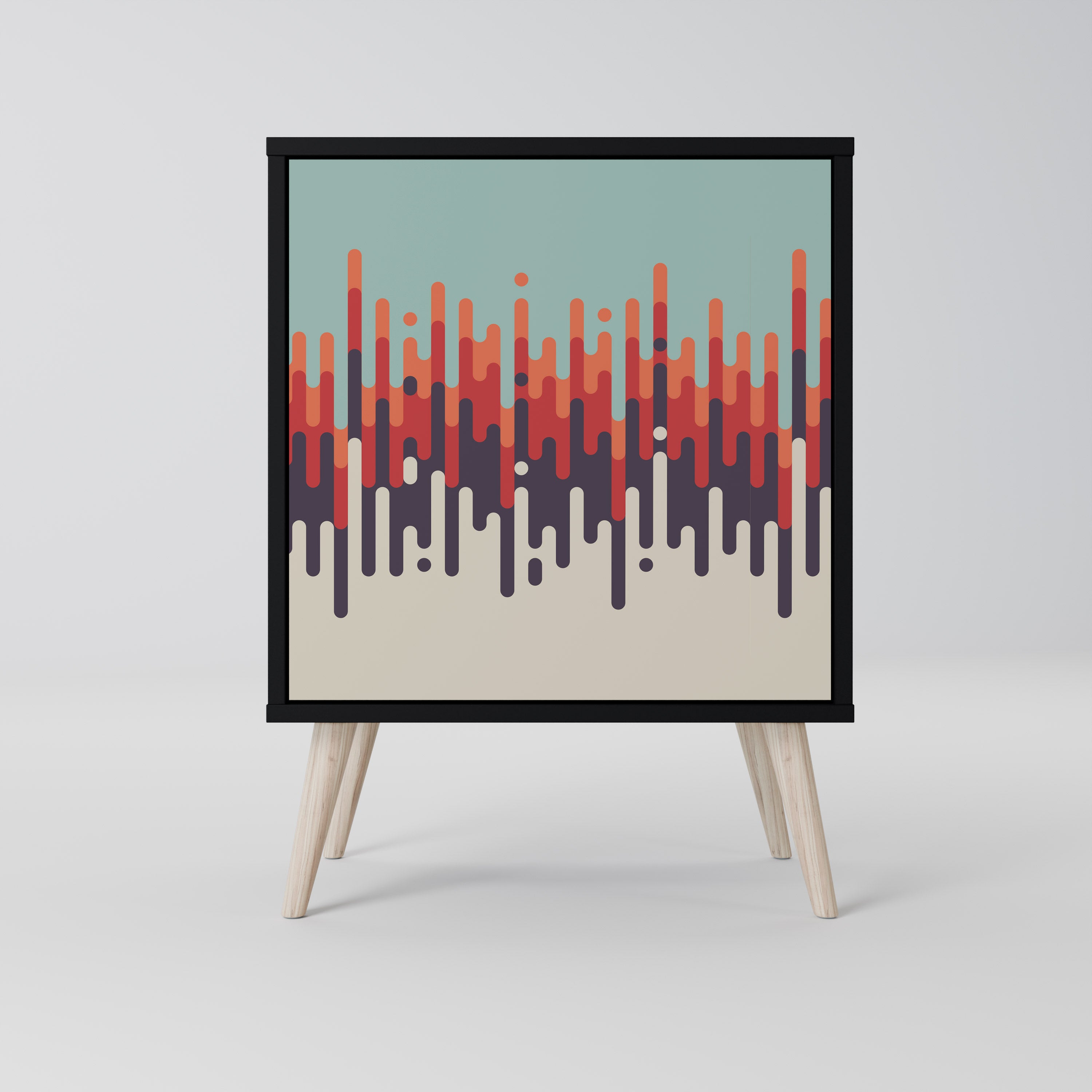 CHROMA CONTOURS 1-Door Sideboard in Black Finish