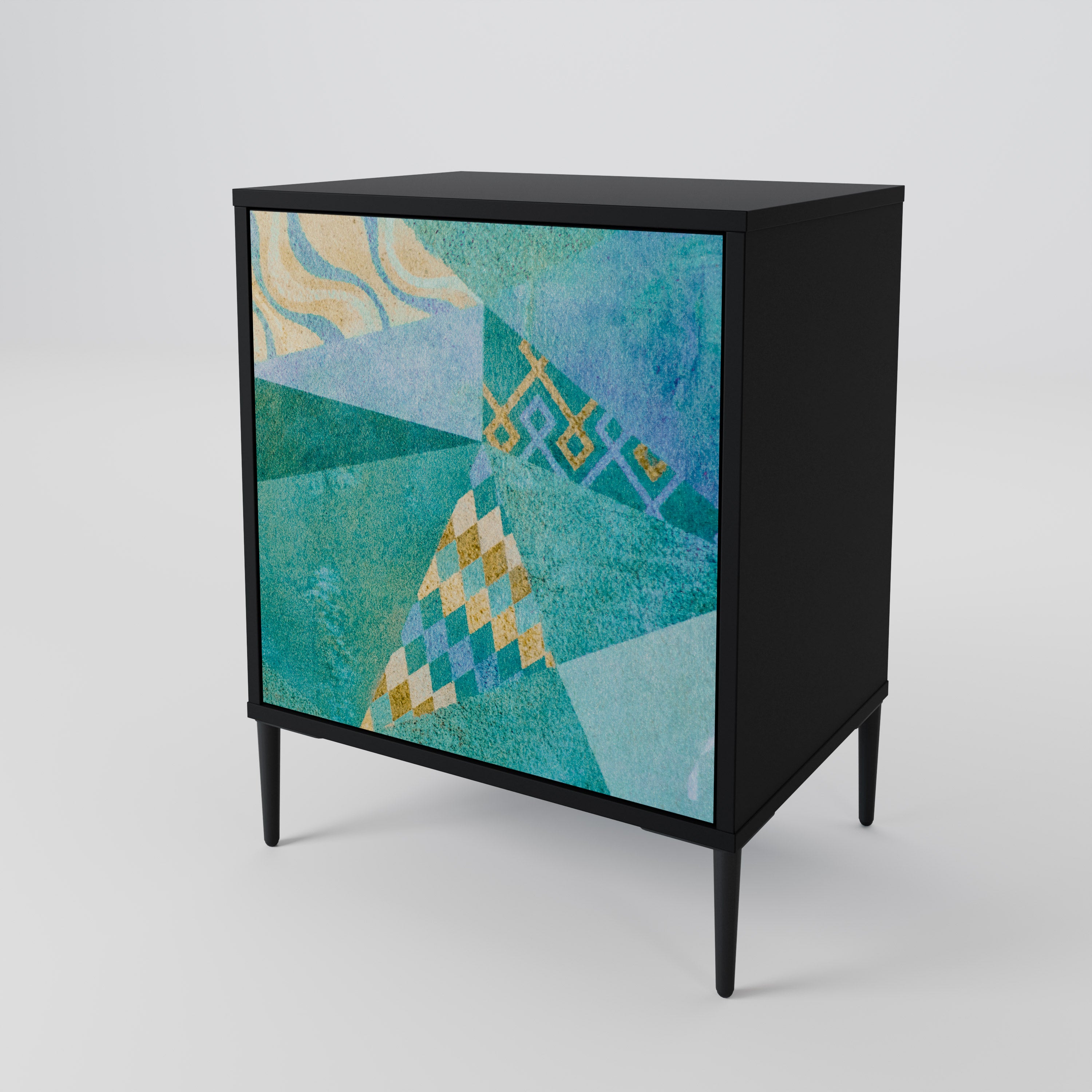 SPECTRUM SPLENDOR 1-Door Sideboard in Black Finish