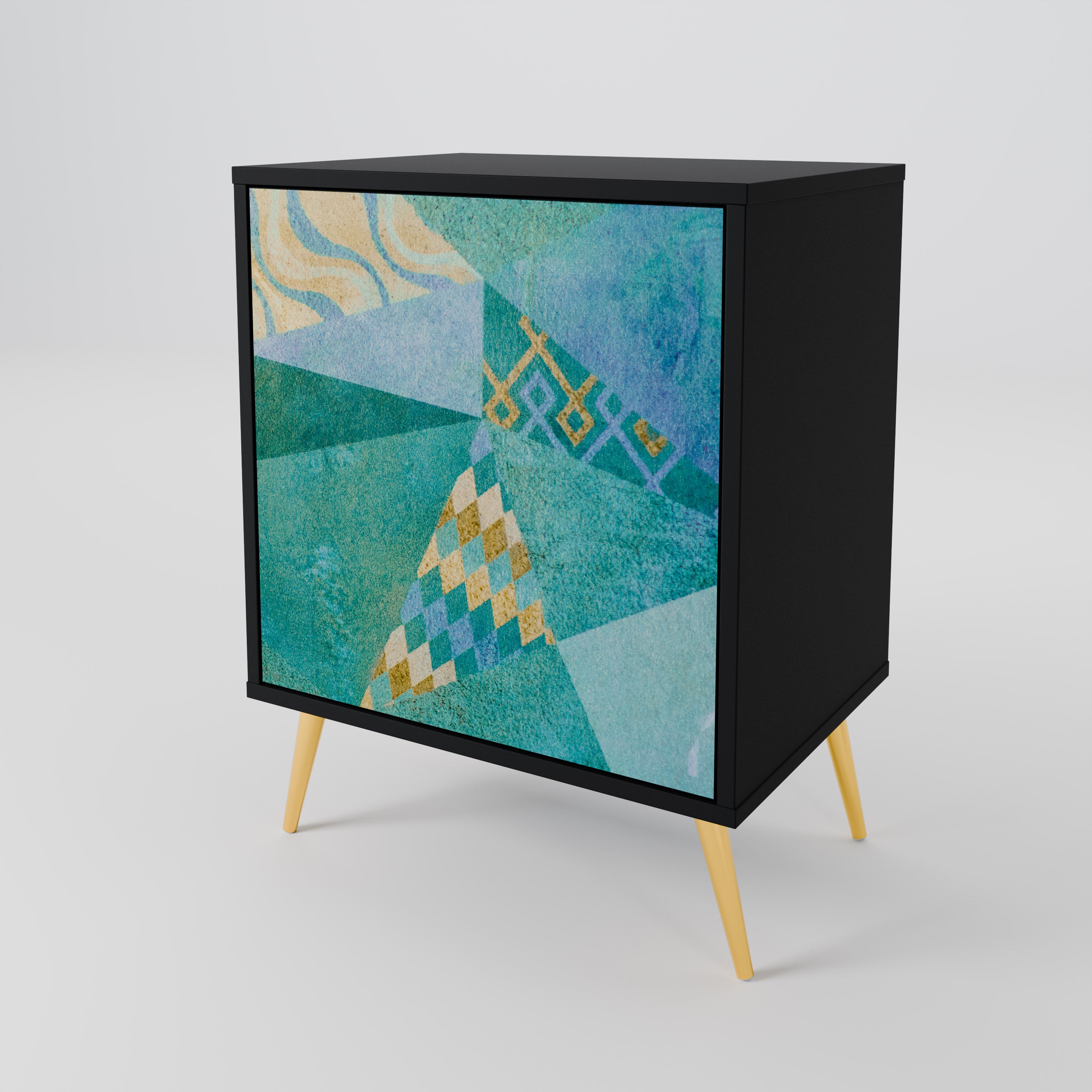 SPECTRUM SPLENDOR 1-Door Sideboard in Black Finish