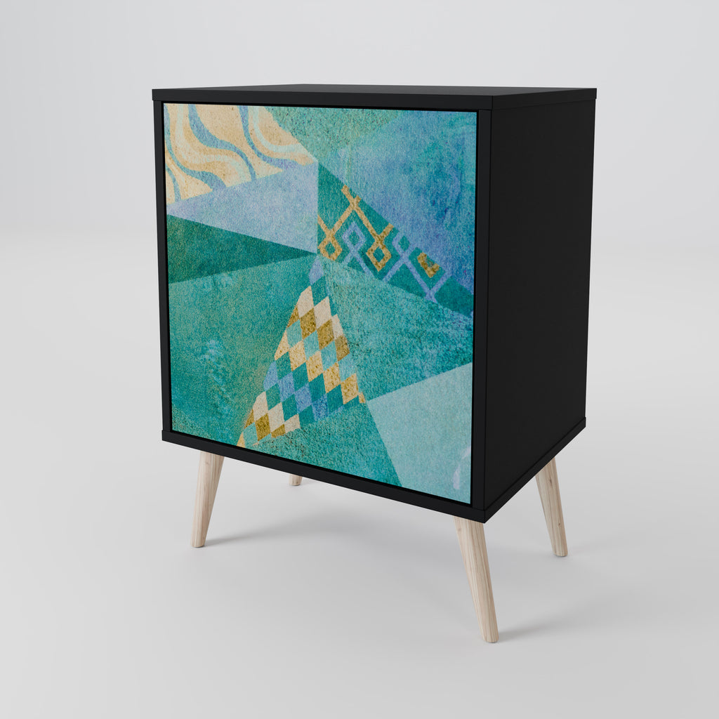 SPECTRUM SPLENDOR 1-Door Sideboard in Black Finish