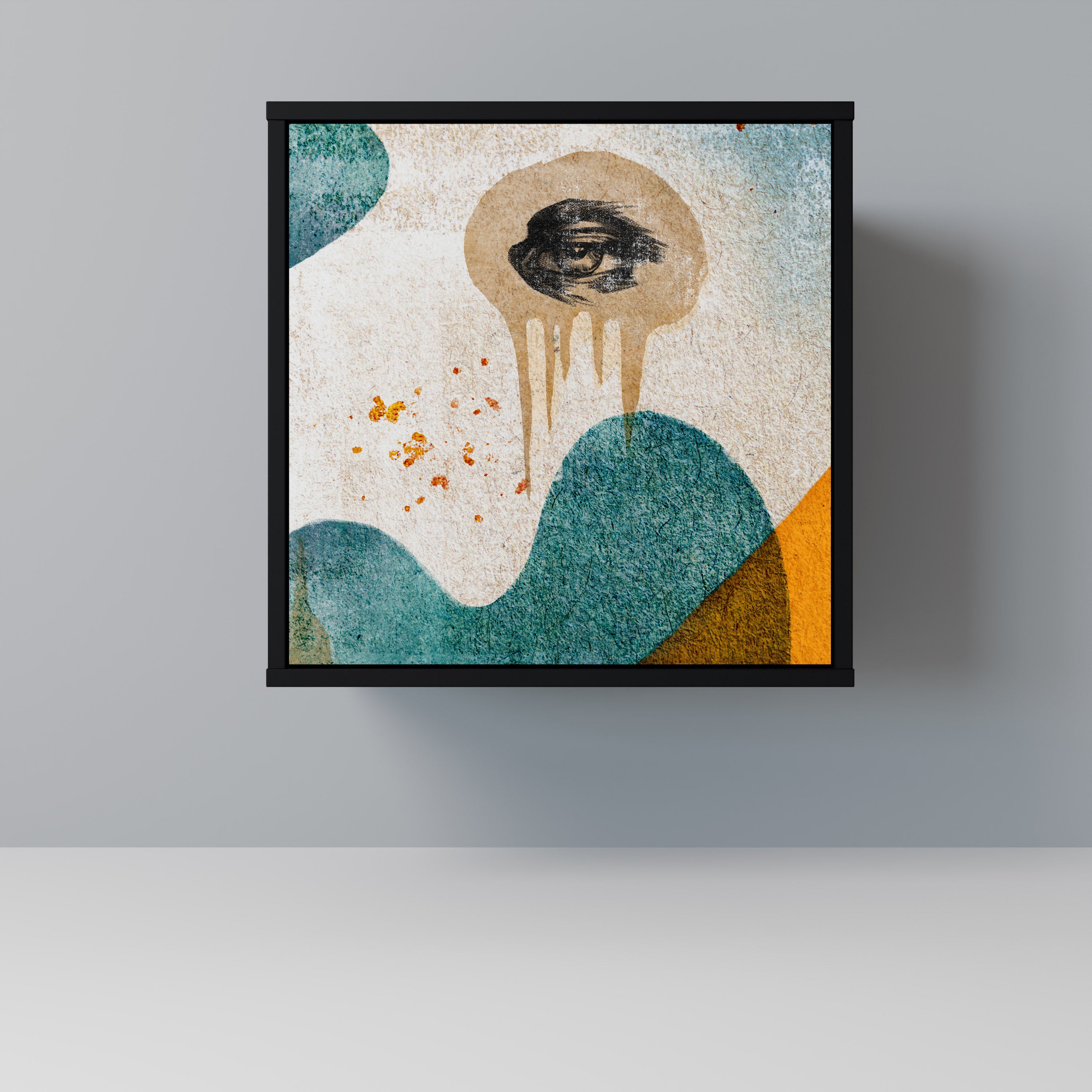 ABSTRACT FACES Sideboard mit 1 Tür in Schwarz