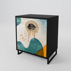 ABSTRACT FACES Sideboard mit 1 Tür in Schwarz