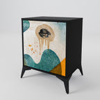 ABSTRACT FACES Sideboard mit 1 Tür in Schwarz