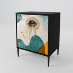 ABSTRACT FACES Sideboard mit 1 Tür in Schwarz