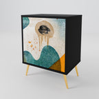 ABSTRACT FACES Sideboard mit 1 Tür in Schwarz