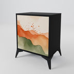 WATERCOLOUR PEAKS 1-Door Sideboard in Black Finish