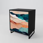 ABSTRACT LANDSCAPE Sideboard mit 1 Tür in Schwarz