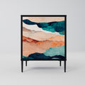 ABSTRACT LANDSCAPE Sideboard mit 1 Tür in Schwarz