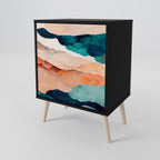 ABSTRACT LANDSCAPE Sideboard mit 1 Tür in Schwarz
