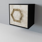HEXAGONAL SHAPES 1-Door Sideboard in Black Finish