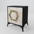 HEXAGONAL SHAPES 1-Door Sideboard in Black Finish