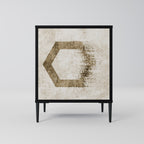 HEXAGONAL SHAPES 1-Door Sideboard in Black Finish