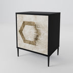 HEXAGONAL SHAPES 1-Door Sideboard in Black Finish