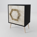 HEXAGONAL SHAPES 1-Door Sideboard in Black Finish