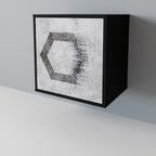 HEXAGONAL FIGURES 1-Door Sideboard in Black Finish