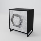 HEXAGONAL FIGURES 1-Door Sideboard in Black Finish