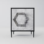 HEXAGONAL FIGURES 1-Door Sideboard in Black Finish