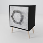 HEXAGONAL FIGURES 1-Door Sideboard in Black Finish